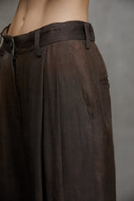 PLEATED WIDE LEG TROUSERS