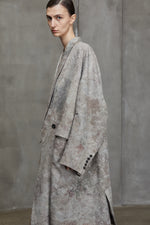 OVERSIZED PRINTED JACQUARD LONG COAT