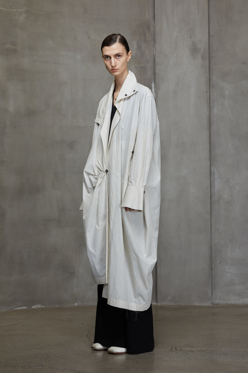 HUGE COLLAR ASYMMETRICAL SHIRT COAT