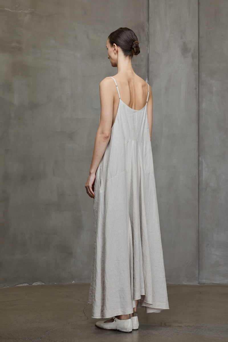 BABY HOUND TOOTH V-NECK LONG DRESS