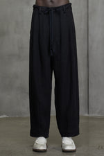 FRONT PLEATS DRAWSTRING TROUSERS