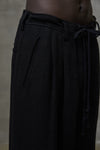 FRONT PLEATS DRAWSTRING TROUSERS