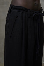 FRONT PLEATS DRAWSTRING TROUSERS