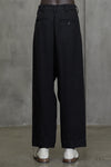 FRONT PLEATS DRAWSTRING TROUSERS