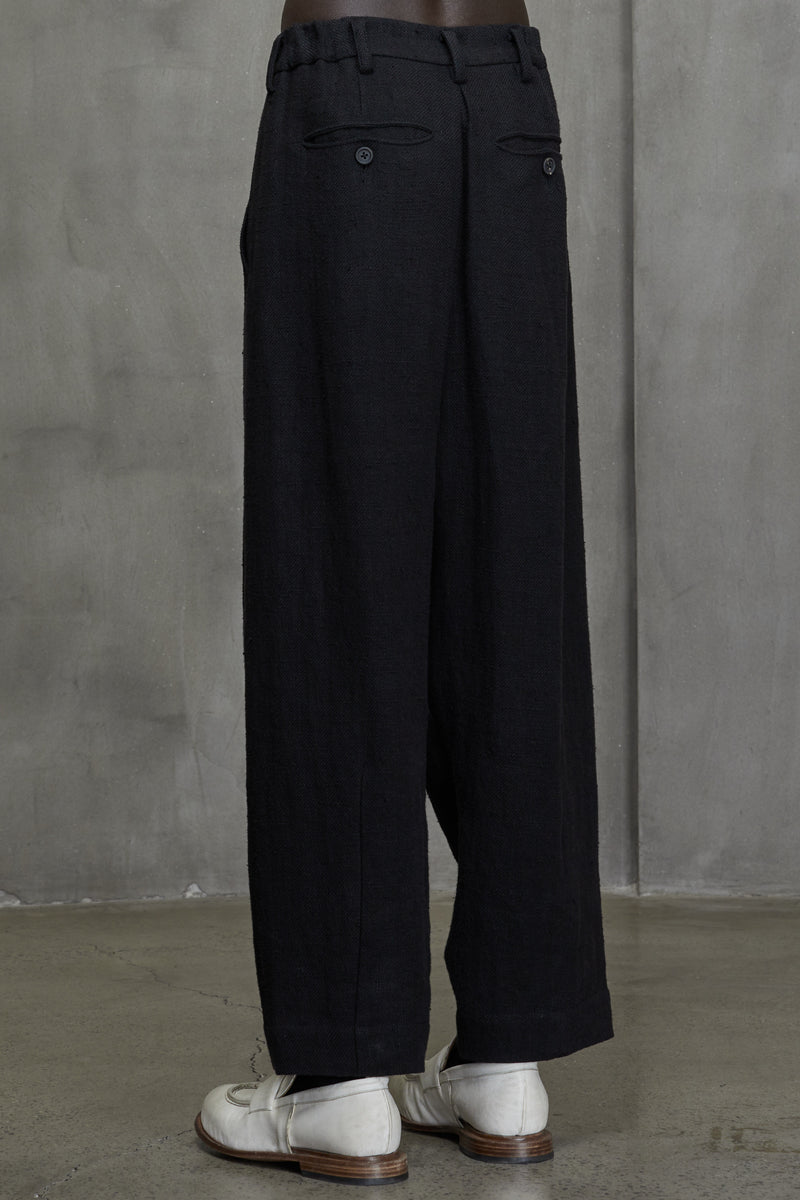 FRONT PLEATS DRAWSTRING TROUSERS