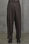 FRONT PLEAT TAPERED LONG TROUSERS