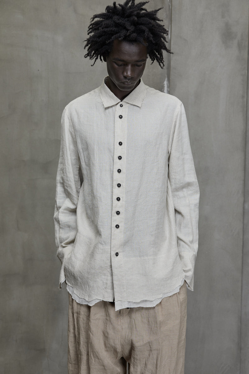 distressed dress shirt Distressed Denim Button Down Shirt Blue Shorts / M