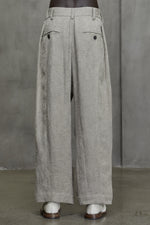 FRONT PLEATED JACQUARD TROUSERS