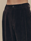VELVET STRAIGHT-LEG TROUSERS