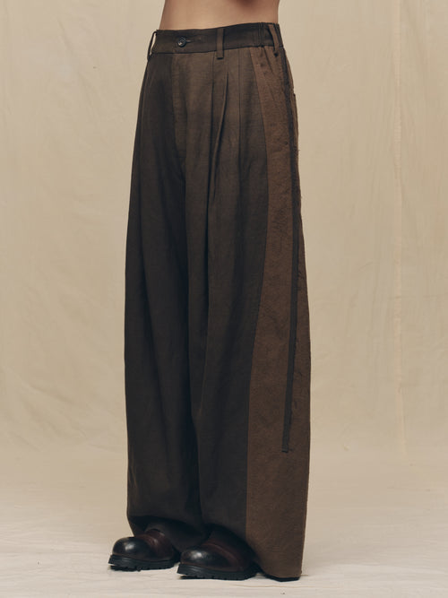 WIDE-LEG PATCHWORK TROUSERS