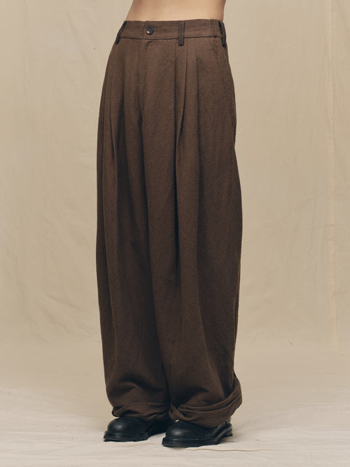 PATCHWORK TROUSERS WITH PULL TABS