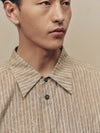 SPREAD COLLAR STRIPED SHIRT