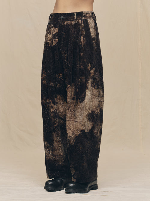 VELVET DROP CROTCH TROUSERS