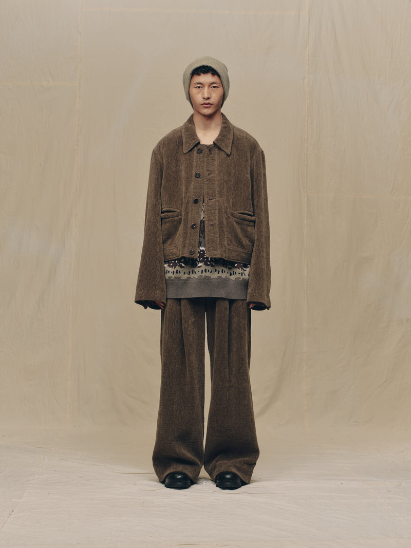 CHENILLE CLOTH CROPPED WORKER – ZIGGY CHEN