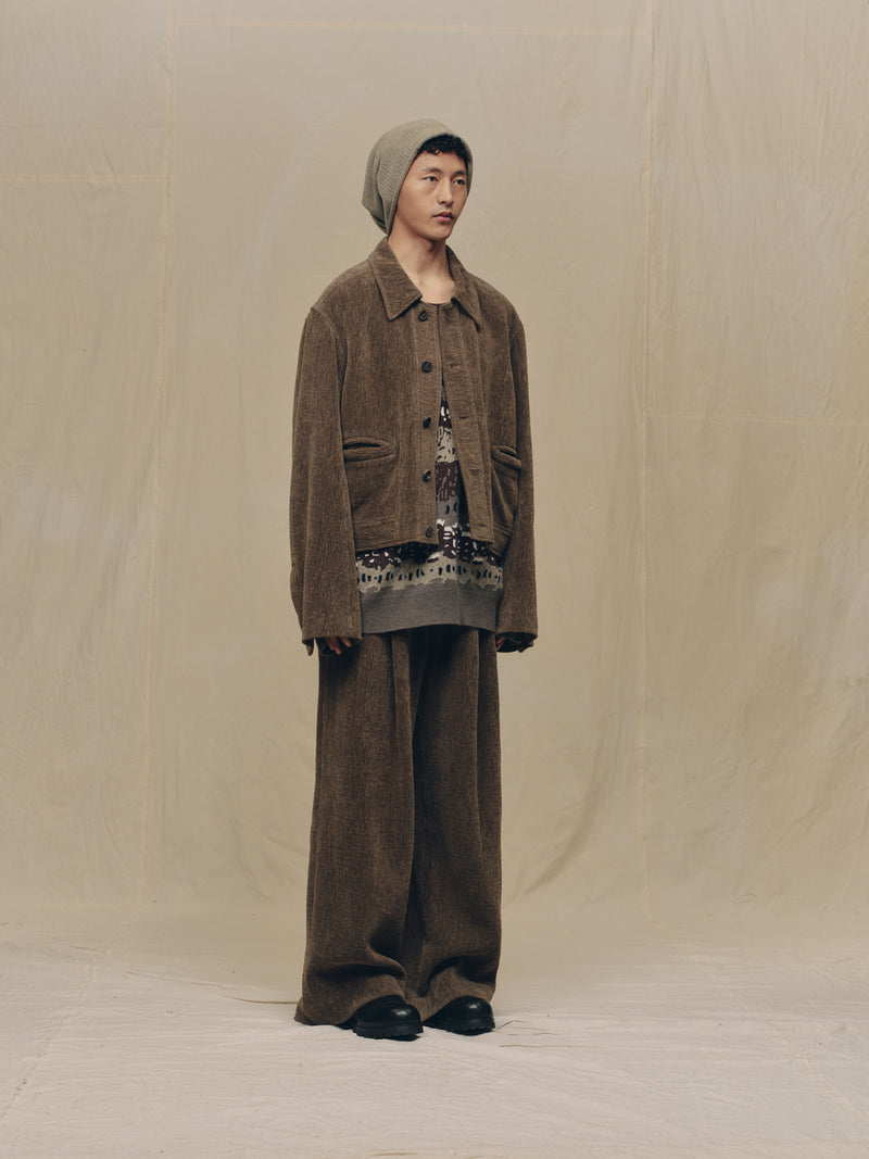 CHENILLE CLOTH CROPPED WORKER – ZIGGY CHEN