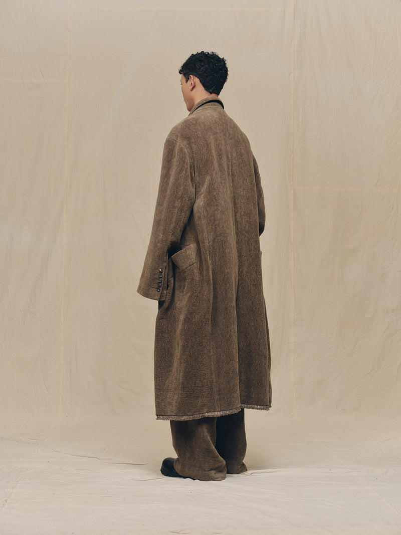 CORDUROY DOUBLE-BREASTED LONG COAT – ZIGGY CHEN