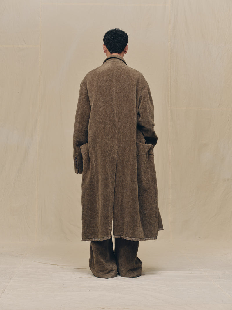CORDUROY DOUBLE-BREASTED LONG COAT – ZIGGY CHEN