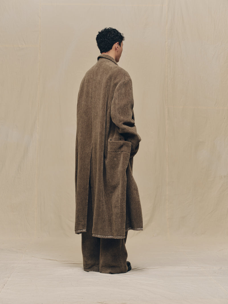 CORDUROY DOUBLE-BREASTED LONG COAT – ZIGGY CHEN