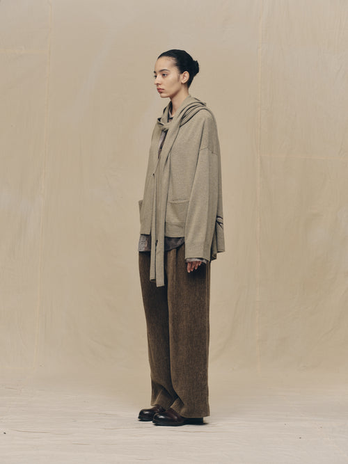 SCARF CARDIGAN WITH HOOD