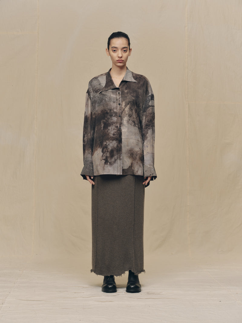 DIGITAL PRINT ASYMMETRIC COLLAR SHIRT – ZIGGY CHEN