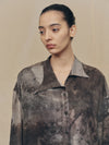 DIGITAL PRINT ASYMMETRIC COLLAR SHIRT