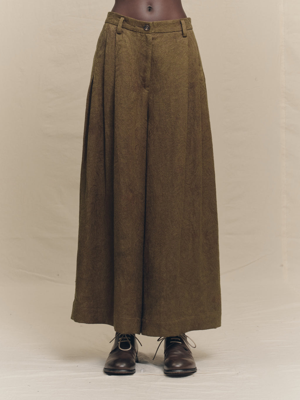 JACQUARD WIDE LEG TROUSERS – ZIGGY CHEN