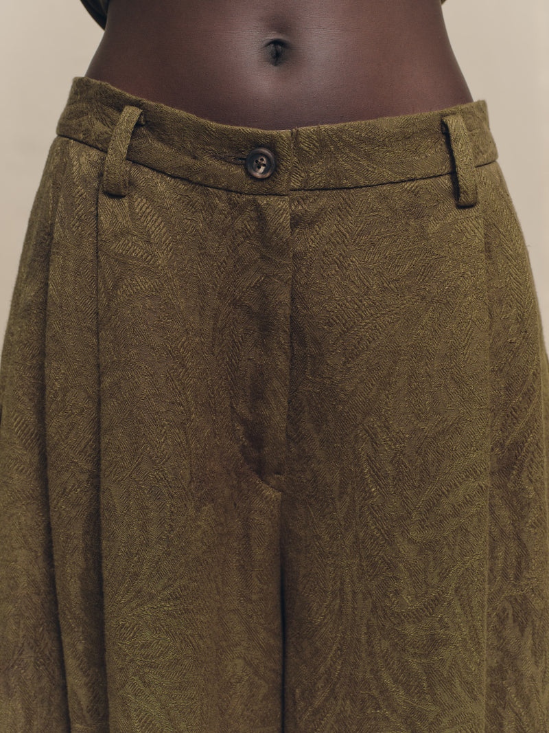 JACQUARD WIDE LEG TROUSERS – ZIGGY CHEN