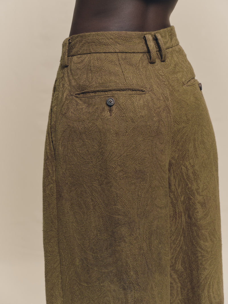 JACQUARD WIDE LEG TROUSERS – ZIGGY CHEN