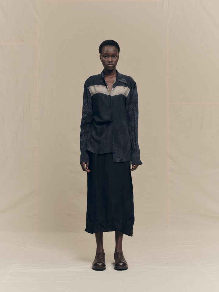 ジギーチェン MANDARIN COLLAR ASYMMETRIC ドレスシャツ ジギーチェン MANDARIN COLLAR ASYMMETRIC ドレスシャツ