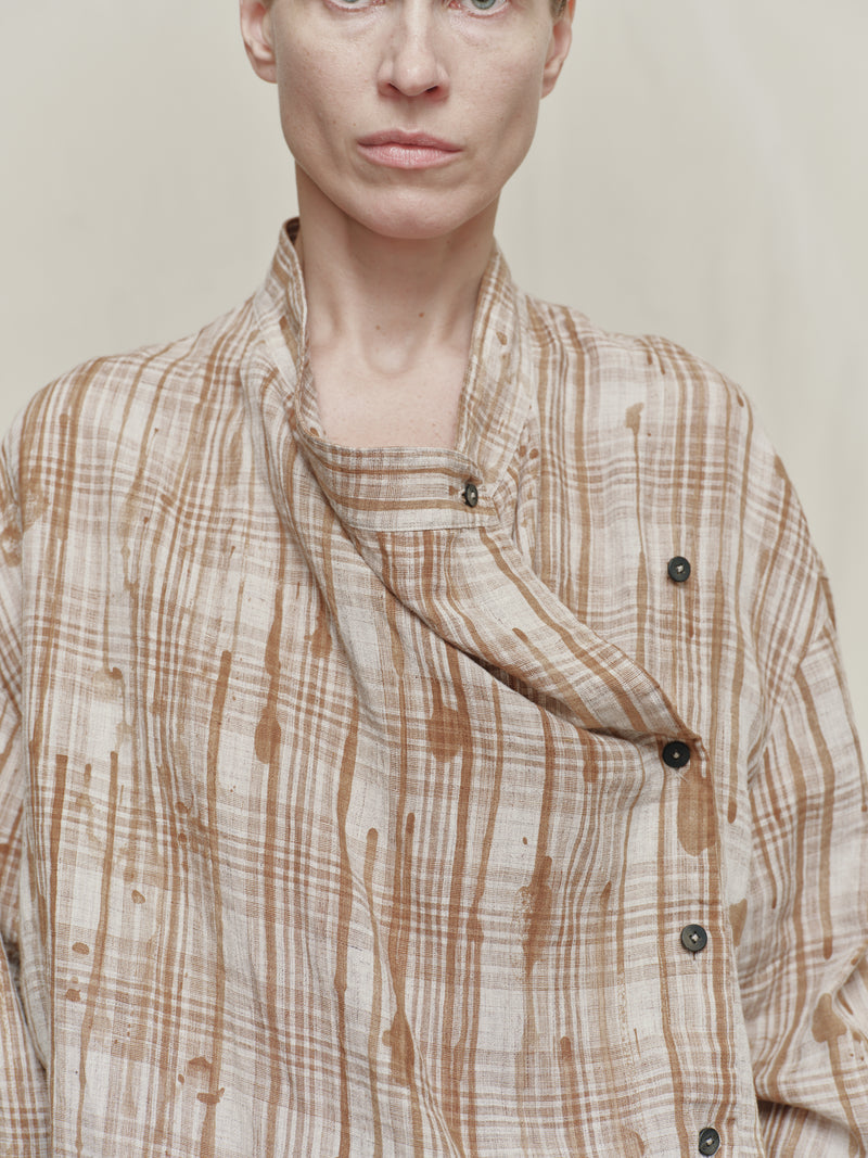ASYMMETRIC MANDARIN COLLAR SHIRT – ZIGGY CHEN