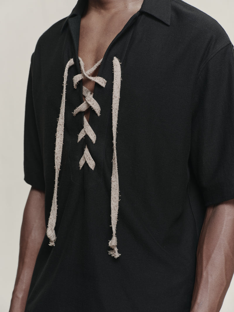 STRING FASTENED RUGBY T-SHIRT – ZIGGY CHEN
