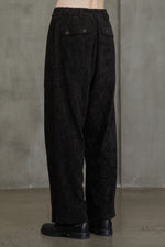 VELVET FRONT PLEAT TROUSERS