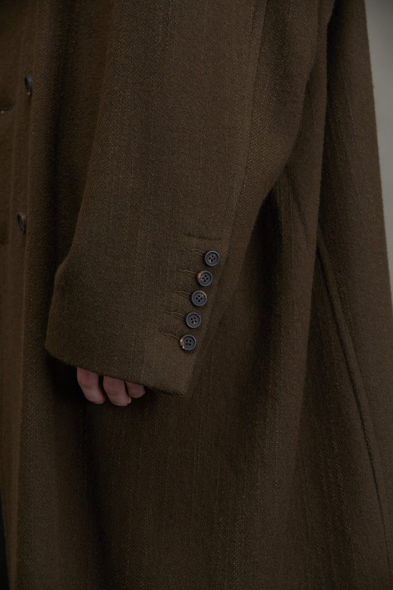 DOUBLE-BREASTED STAND COLLAR COAT