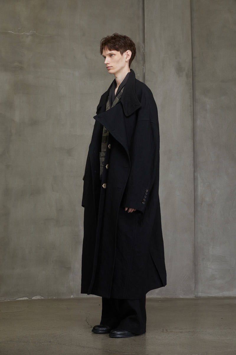 OVERSIZED HIGH COLLAR LONG COAT