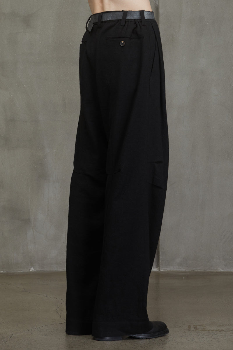 ARTICULATED KNEE WIDE LEG TROUSERS