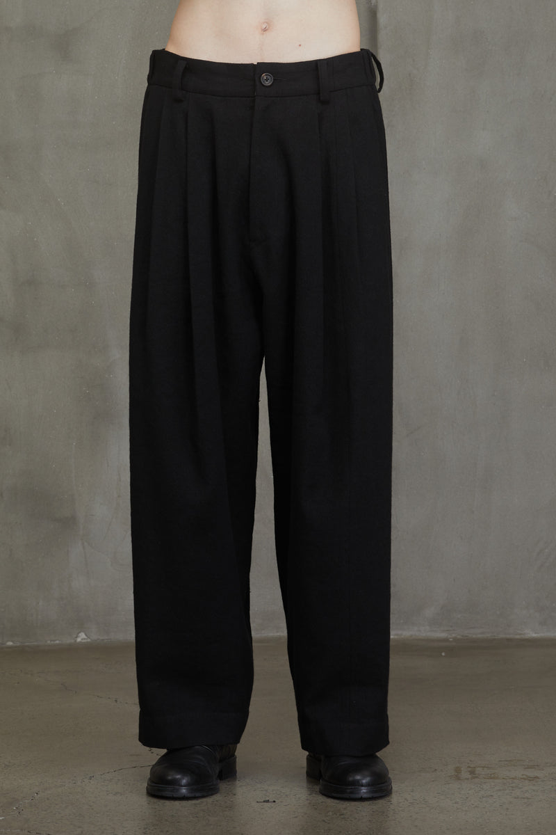 DROP CROTCH WIDE-LEG TROUSERS