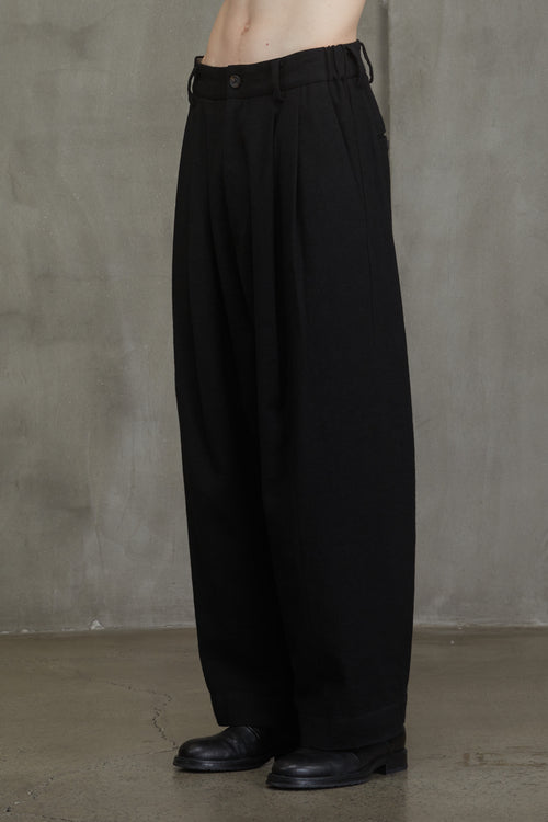 DROP CROTCH WIDE-LEG TROUSERS