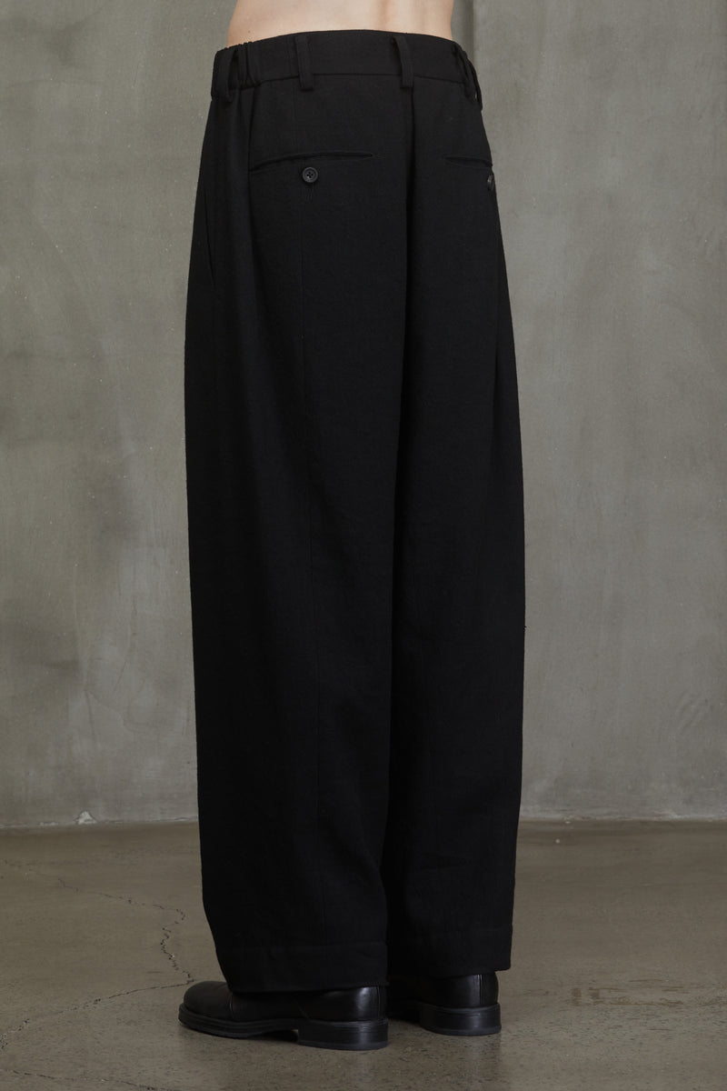 DROP CROTCH WIDE-LEG TROUSERS