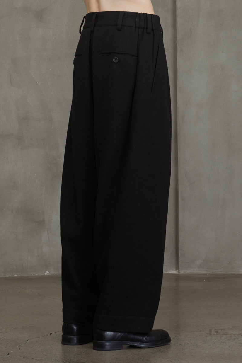 DROP CROTCH WIDE-LEG TROUSERS