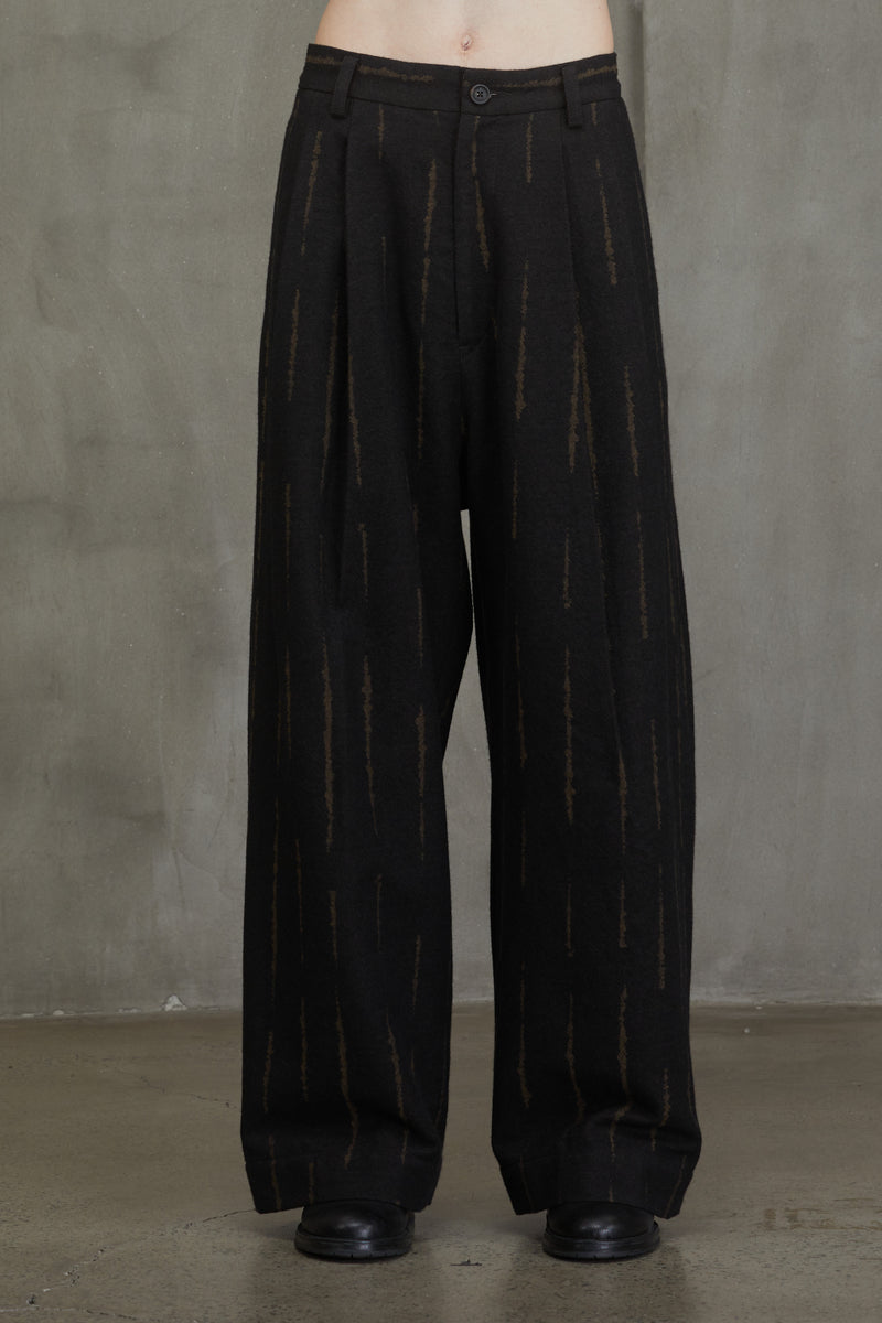 JACQUARD WIDE LEG TROUSERS