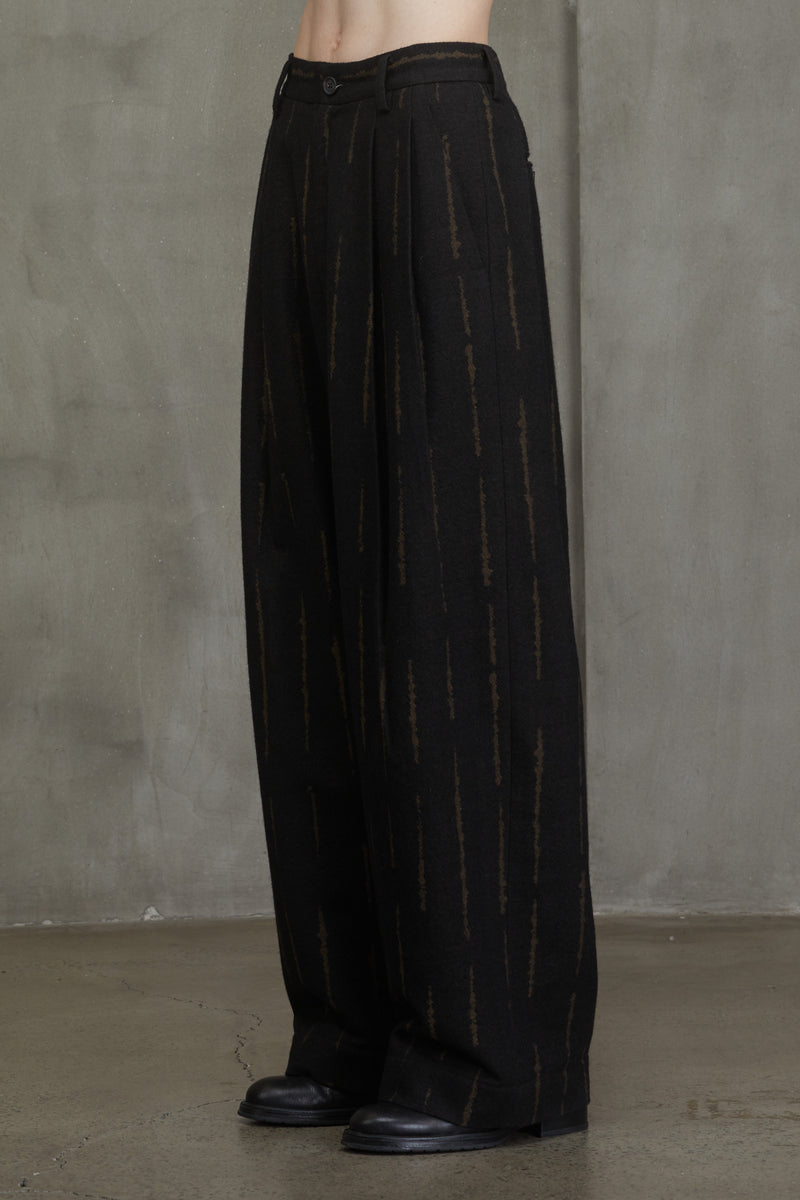 JACQUARD WIDE LEG TROUSERS