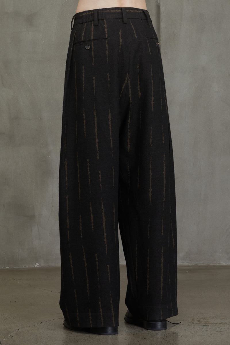 JACQUARD WIDE LEG TROUSERS