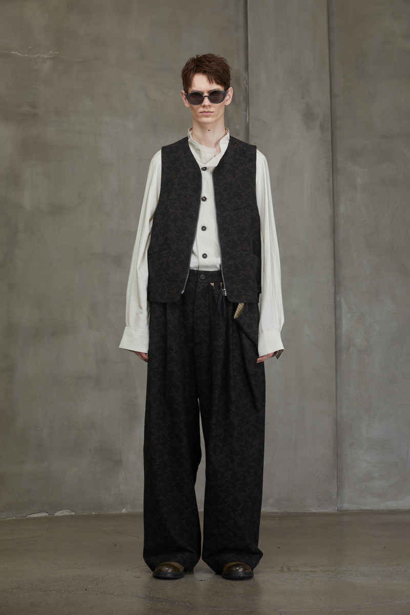 JACQUARD ZIPPED WAISTCOAT