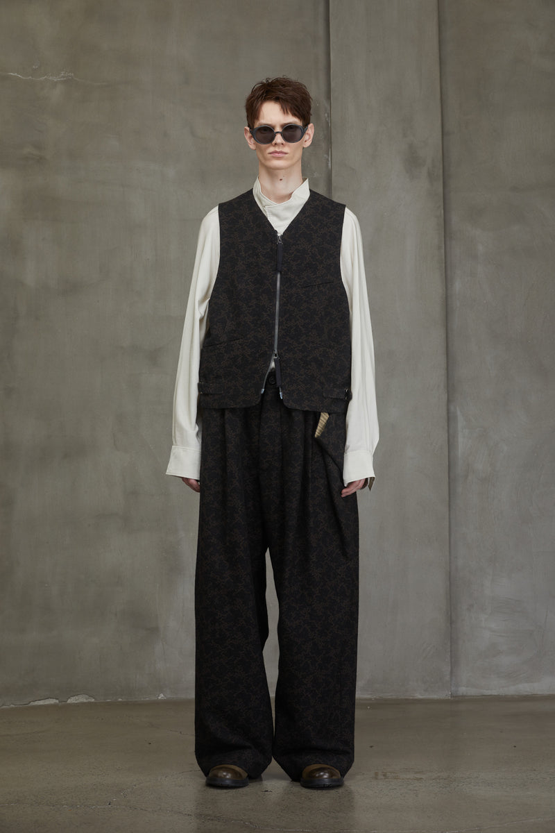 JACQUARD ZIPPED WAISTCOAT