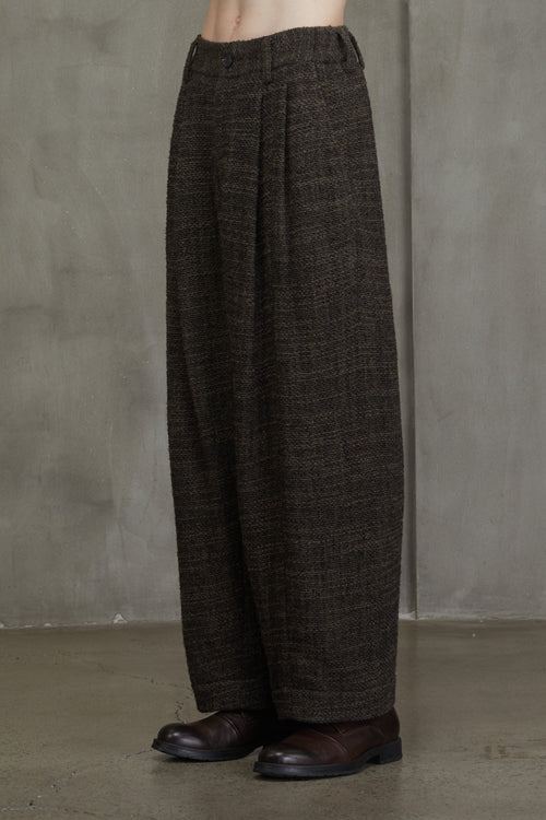 DROP CROTCH WIDE-LEG TROUSERS