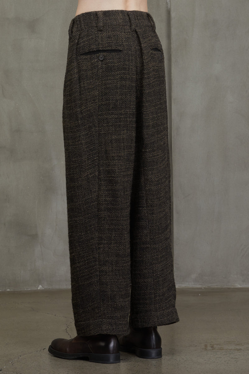 DROP CROTCH WIDE-LEG TROUSERS