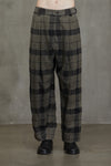 PLAID TAPERED TROUSERS