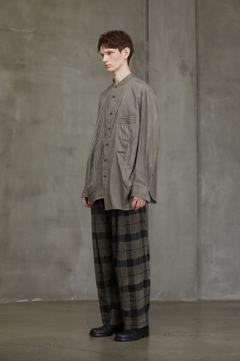 ASYMMETRIC PLEATED SHIRT