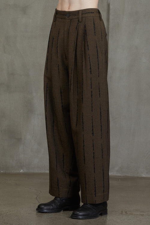 JACQUARD FRONT PLEAT TROUSERS