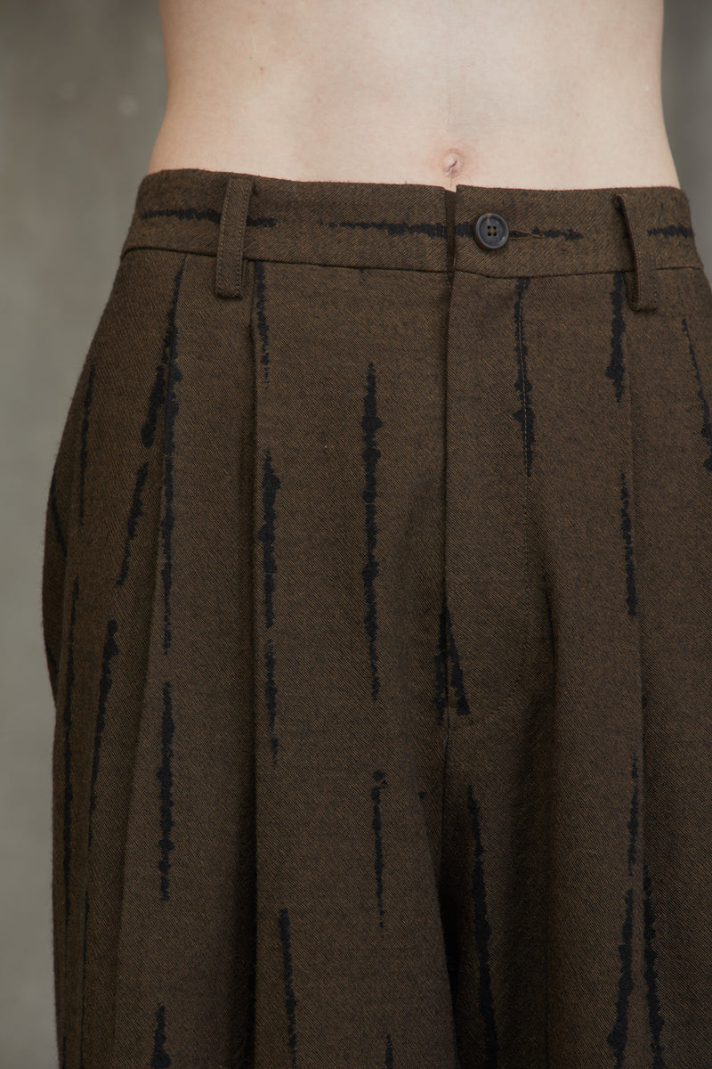 JACQUARD FRONT PLEAT TROUSERS